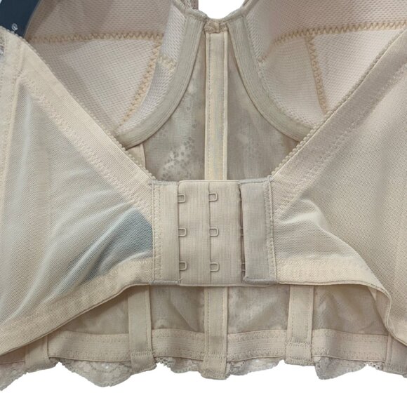 Dominique Womens Lace Longline Strapless Bra Bustier 32C Beige Adj Back Closure - Picture 10 of 11